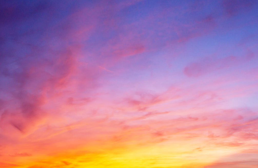 Beautiful sky at sunrise or sunset, orange, blue, pink, purple