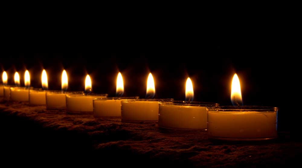 lined up candles